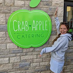 Crab Apple Catering in Swanage Dorset Crab Apple Catering sign at their Swanage base in Dorset